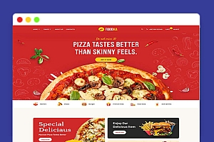A1862披萨店铺外卖配送HTML网站模板专为在线食品订购和食品配送网站以及餐厅网站设计